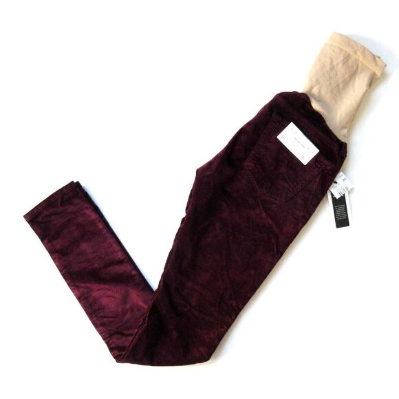 NWT Adriano Goldschmied Maternity Legging in Wine Stretch Velvet Skinny Pants 26 - Picture 6 of 6